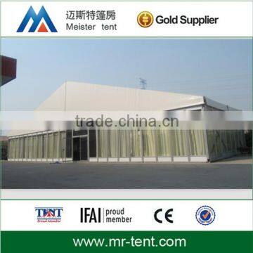 large white A shape event tent with curtain decoration