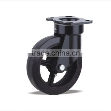 Swivel Caster with Elastic Rubberr Wheels(Iron core)