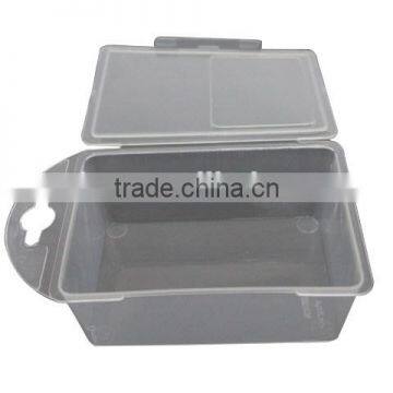 round head hinging plastic square box/make up cottom box	/jewelry storage box