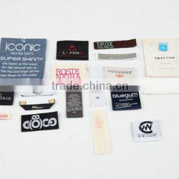 Wholesale clothing brand labels/garment woven labels iron/sew/hook and loop on garment/jeans/t-shirt/suit