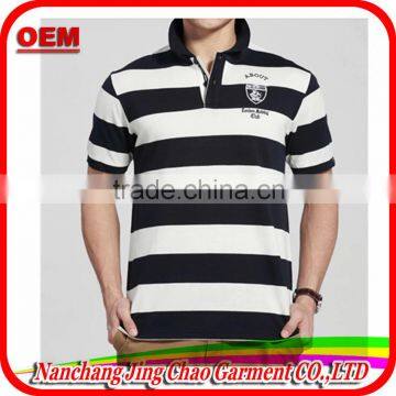 Custom yarn dyed stripe polo shirts with your own logo factory direct produce in China