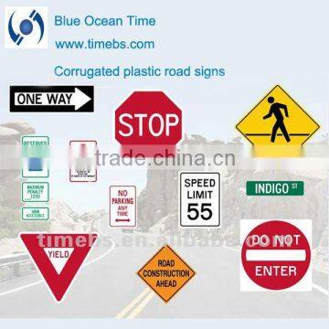 Corrugated plastic traffic sign