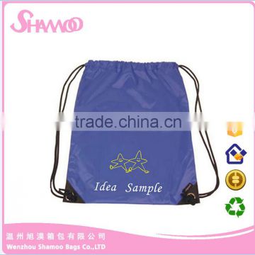 Fashion wholesale custom polyester promotion gift backpack drawstring bag