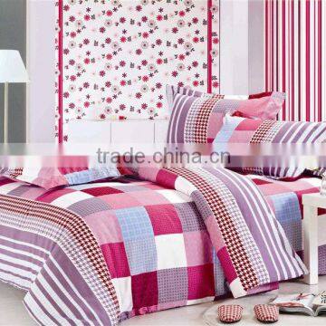 3pcs or 4pcs check pattern red/white stripe comforter set !Queen or king size /comfortable bedsheet set
