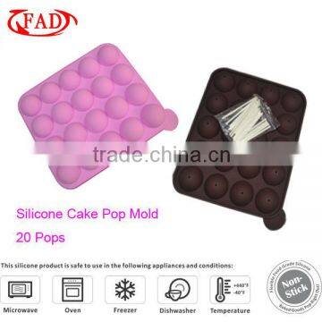 BPA Free Sweetly Silicone Lollipop Candy Molds with 20 Sticks