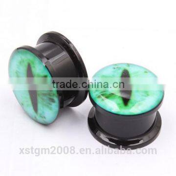 fashion flesh tunnels ear plugs big gauge piercing ear expanders Green Eye