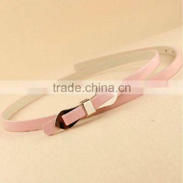 new color bow belt, wholesale candy-colored leather belt ,woman belt