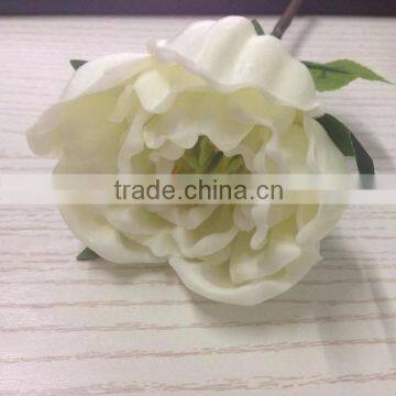 New arrival pu artificial flower head ,white Small peony head for wedding decor