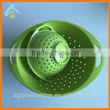 Green melamine hanging vegetable wash basket made in China