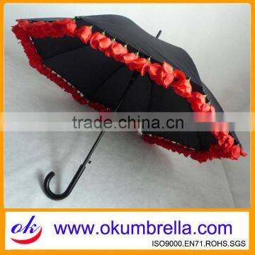 Hot sale rose umbrella for promotion made in china OKFV002