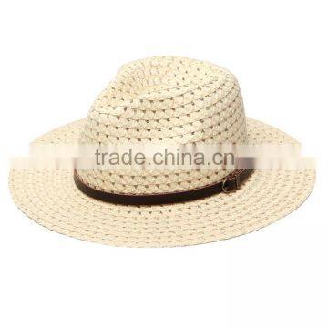 hot sale fashion simple belt paper straw panama fedora hats