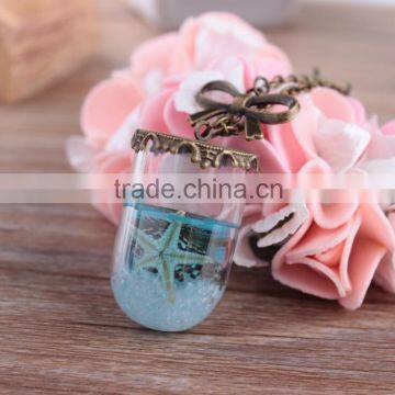 2016 New Arrival !!! Glass Ball Jewelry Vintage Style Sea Shell in Tube Glass Wish Vial Glass Bottle Necklace photo-3
