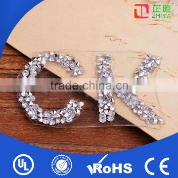 2014 new design adhesive rhinestone letters stickers