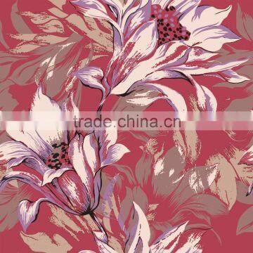 Vinyl Wallpaper Waterproof Wallpaper for Bathrooms With Big Flower Pattern photo-6