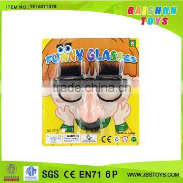 Promotion toys funny glasses plastic kids glasses Halloween toys te16011078