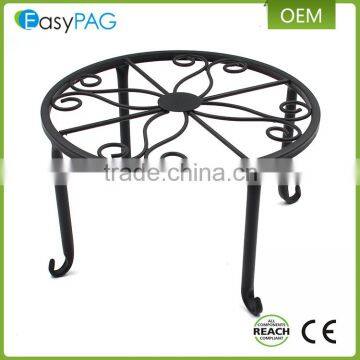 Best Selling Balcony Floor Standing Black Iron Metal Flower Pot Rack