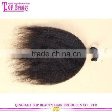 Top Quality Kinky Straight Hair Extension 100% Unprocessed Human Virgin Brazilian Micro Ring Loop Hair Extensions photo-3