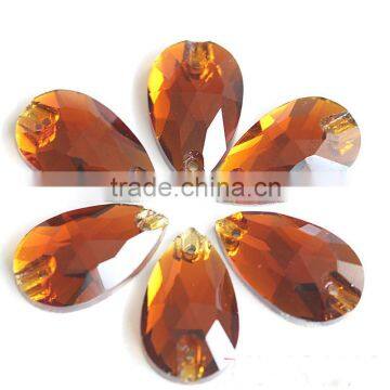 Fashion Teardrop Flat Back Two Holes Crystal Stone Design for Dresses photo-6