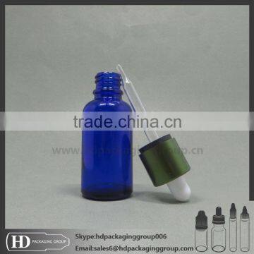 30ml Blue Glass Small Empty Essential Oil Eliquid Ejuice Drip Bottle With Childproof Cap photo-3
