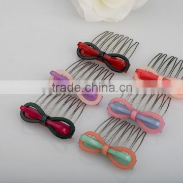 Professional hair comb children plastic bowknot hair accessory factory direct fine handmade hair comb