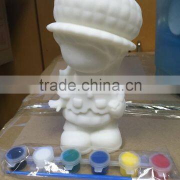 White Little Girl Plastic Toy,DIY Color Painting Toy,Custom Money Box Toy