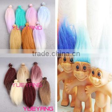 15cm long curly ombre color Troll doll hair extension