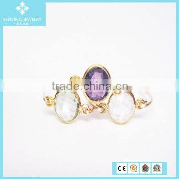 Shiny Colorful Diamond Gold Ring Wholesale