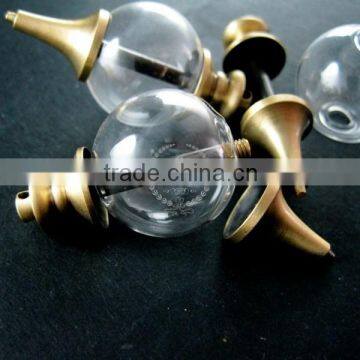 20mm Glass Ball in Antiqued Bronze Brass Vial Pendant DIY Glass Dome Bottle Charm Supplies 1810389