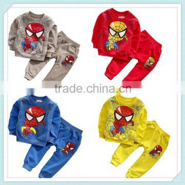 The spring and autumn period and the boy girl's cartoon spider-man new style leisure suit children 90-120