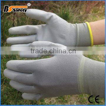 BSSAFETY Wholesale grey PU coated anti-static work gloves