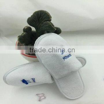 2016 OEM 100% cotton hotel coral fleece slipper with embroidery logo