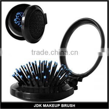 Folding Mini Pocket Hair Brush with Mirror Travel Set Gift