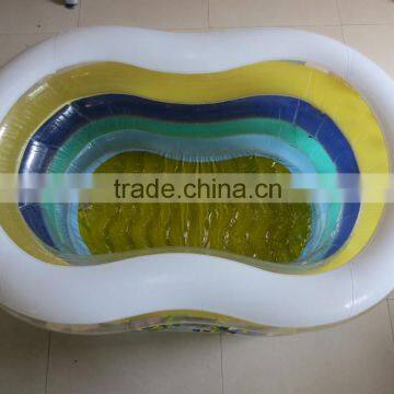 Yiwu factory price new round deep design inflatable phthlate free pvc swimming pool for child