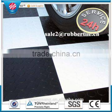 Anti-Abrasive coin pattern Colorful commercial hospital rubber floor, garage rubber tile