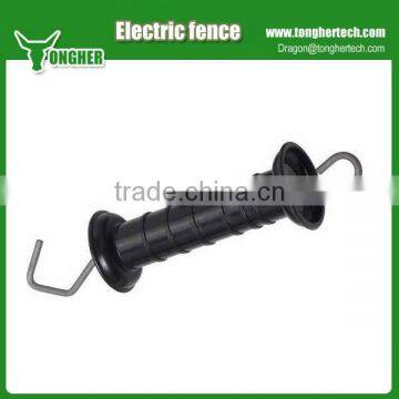 Black heavy duty insulated electric fence gate handle for farm fence