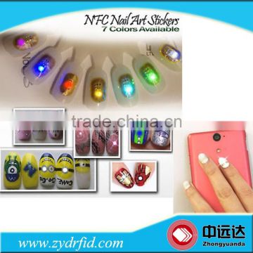 Hot Sale Colorful NFC Nail Sticker Flash LED NFC Art Nail Stickers NFC Tag