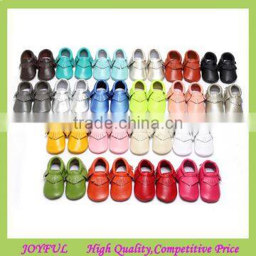 Factory fringe genuine leather moccasins baby shoes wholesale