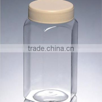 Clear Hexagon Shaped Bottles With Plastic Caps