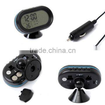 Brand New 12-24V Digital Auto Car Thermometer + Car Battery Voltmeter Voltage Meter Tester Monitor + Noctilucous Clock photo-5