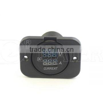 Fixed Plate Mounted Car Dual Port Digital Ammeter And Voltmeter Socket photo-2