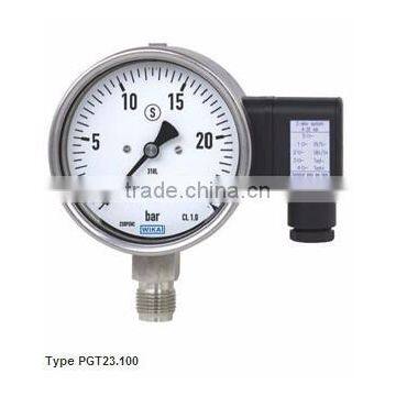 intelliGAUGE Bourdon Tube Pressure Gauges with Electrical Output Signal Stainless Steel, Safety Case Version Type PGT23.100