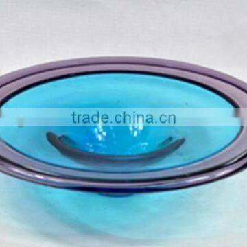 wholesale cheap handblown mixed colored murano art glass plates for hotel
