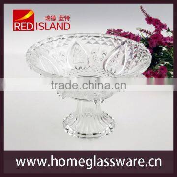 glass factory supply wholesale carving Glass Candy Dish stem Bowl