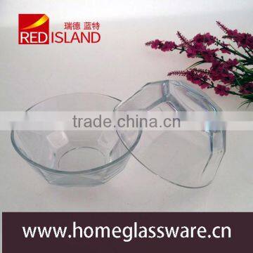 2016 wholesale hight white glass bowl ,Soccer shaped salad glass bowl,