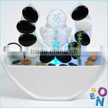 4 Color changing LED rotating ball desktop water fountain