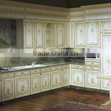 Vitoria Style Wooden Kitchen Cabinet With Drawing, Hand Carved Wooden Kitchen Furniture Set, Vintage Design Kitchen Appliance photo-2