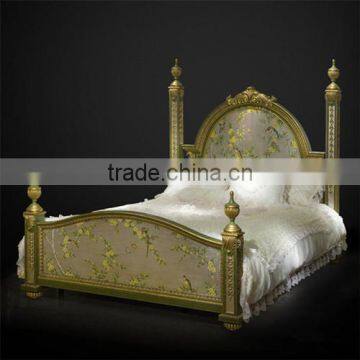 Glorious Wooden Bedroom Furniture, Exquisite Hand Painting Princess Bed With Night Stand, Classical Wood Carved Bedroom Set photo-2