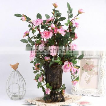 Attractive home table wedding decorative silk flowers artificial small potted rose