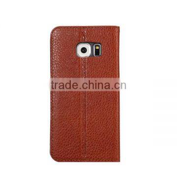 Window View Leather Case For Samsung S6 Edge With Sleep Wake Fuction, Genuine Leather Case photo-2