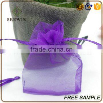 fancy wedding mini sheer soft slight purple organza bags